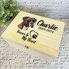 Boxer Dog Paw Print Heart Pet Memorial Personalised Wooden Memory Keepsake Box