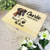 Boxer Dog Paw Print Heart Pet Memorial Personalised Wooden Memory Keepsake Box