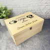 Heart Paw Print Dalmatian Pet Memorial Personalised Wooden Memory Keepsake Box