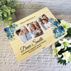 Watercolour Blue Floral Photo Memorial Personalised Wooden Memory Keepsake Box