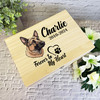 German Shepherd Paw Print Heart Pet Memorial Personalised Wooden Keepsake Box