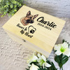 German Shepherd Paw Print Heart Pet Memorial Personalised Wooden Keepsake Box