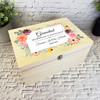 Grandad Memories Watercolour Floral Memorial Personalised Wooden Keepsake Box