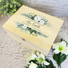 In Loving Memory White Green Leaves Memorial Personalised Wooden Keepsake Box