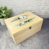 In Loving Memory White Green Leaves Memorial Personalised Wooden Keepsake Box