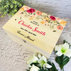 Loving Memories Watercolour Flowers Memorial Personalised Wooden Keepsake Box