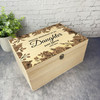 Memories Of My Daughter Brown Frame Memorial Personalised Wooden Keepsake Box