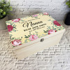 Memories Of Nanna Pink Floral Frame Memorial Personalised Wooden Keepsake Box