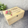 Memories Of You Mum Flowers Bouquet Memorial Personalised Wooden Keepsake Box