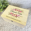 Memories Of You Sister Pink Flowers Memorial Personalised Wooden Keepsake Box