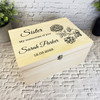 Sister Memories Of You Black Flower Memorial Personalised Wooden Keepsake Box