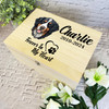 Bernese Mountain Dog Paw Print Pet Memorial Personalised Wooden Keepsake Box