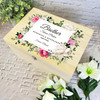 Brother Memories Pink White Floral Memorial Personalised Wooden Keepsake Box