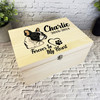 French Bulldog Paw Print Heart Pet Memorial Personalised Wooden Keepsake Box