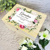 Grandma Pink White Floral Memories Memorial Personalised Wooden Keepsake Box