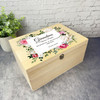 Grandma Pink White Floral Memories Memorial Personalised Wooden Keepsake Box