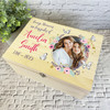 Loving Memory Female Photo Flowers Memorial Personalised Wooden Keepsake Box