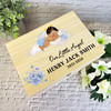 Medium Brunette Hair Baby Boy Blue Memorial Personalised Wooden Keepsake Box