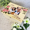 Memories Of Mum Pink Floral Photos Memorial Personalised Wooden Keepsake Box