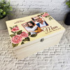 Memories Of Mum Pink Floral Photos Memorial Personalised Wooden Keepsake Box