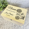 Nanna Memories Of You Black Flower Memorial Personalised Wooden Keepsake Box