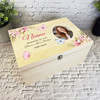 Nanna Pink Butterflies Photo Frame Memorial Personalised Wooden Keepsake Box