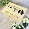 Paw Print King Charles Spaniel Pet Memorial Personalised Wooden Keepsake Box