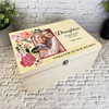 Daughter Floral Photo Frame Memorial Personalised Wooden Memory Keepsake Box