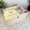 Daughter Pink Floral Photos Memorial Personalised Wooden Memory Keepsake Box