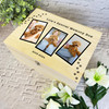 Paw Print Photo Pet Dog Cat Memorial Personalised Wooden Memory Keepsake Box