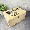 Pug Dog Paw Print Heart Pet Memorial Personalised Wooden Memory Keepsake Box