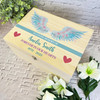 Angel Wings Blue In Loving Memory Memorial Personalised Wooden Keepsake Box