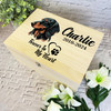 Dachshund Dog Paw Print Heart Pet Memorial Personalised Wooden Keepsake Box