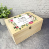 Father Pink White Floral Memories Memorial Personalised Wooden Keepsake Box