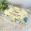 Memories Of Dad Blue Floral Frame Memorial Personalised Wooden Keepsake Box