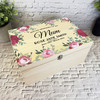 Memories Of Mum Pink Floral Frame Memorial Personalised Wooden Keepsake Box