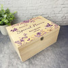 Pink Birds Special Nanna Memories Memorial Personalised Wooden Keepsake Box