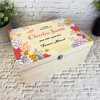 Red Yellow Floral Loving Memories Memorial Personalised Wooden Keepsake Box