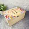 Red Yellow Floral Loving Memories Memorial Personalised Wooden Keepsake Box