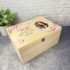 Wife Pink Butterflies Photo Frame Memorial Personalised Wooden Keepsake Box