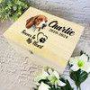 Beagle Paw Print Heart Pet Memorial Personalised Wooden Memory Keepsake Box