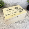 Dad Memories Of You Black Flower Memorial Personalised Wooden Keepsake Box