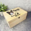 Papillon Dog Paw Print Heart Pet Memorial Personalised Wooden Keepsake Box