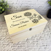 Son Memories Of You Black Flower Memorial Personalised Wooden Keepsake Box