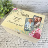 Sister Pink Floral Photos Memorial Personalised Wooden Memory Keepsake Box