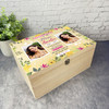 Mum Memorial Flower Photo Personalised Storage Wooden Memory Keepsake Box