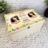 Nan Memorial Flower Photo Personalised Storage Wooden Memory Keepsake Box