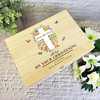 Floral Butterflies Cross With Love Christening Personalised Wooden Keepsake Box