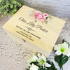 Watercolour With Love Pink Floral Christening Personalised Wooden Keepsake Box