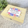 Pink Blue Floral With Love Christening Personalised Wooden Memory Keepsake Box